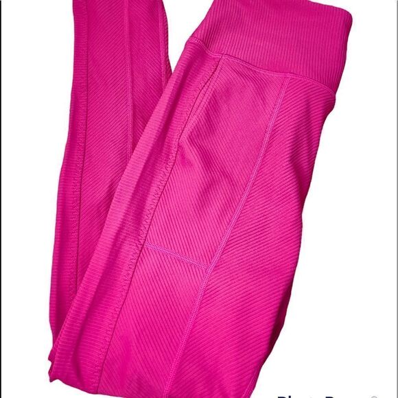 NEW Free People Movement Pink Texture Side Pockets High Rise Leggings.Size M - Picture 5 of 15